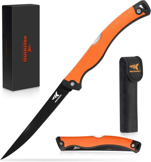 KastKing Folding Fillet/Fishing/Camping/Hunting Knife, Razor Sharp G4116 German Stainless-Steel Blade, Non-Slip Handles,