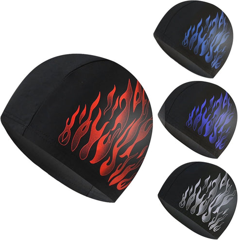 ulafbwur Swimming Swimming Swimming Swimming Hat Sunscreen Tear-Resistant Men Cap Nylon Cloth Flame Style Ear