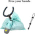 Dog Poop Bags Holder with LED Flashlight, 15 Crystal Blue Bags and 3 LR44 Batteries