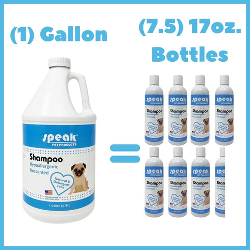Natural Dog Shampoo - Hypoallergenic Unscented, 1 Gallon