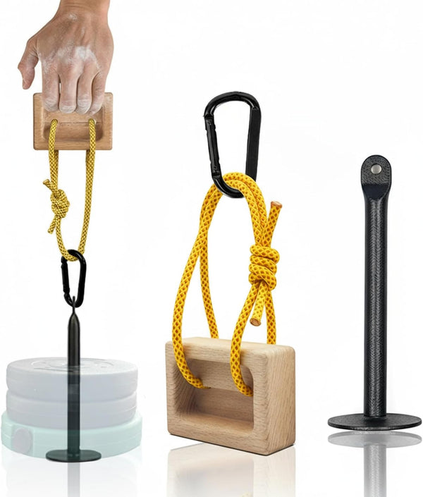WRIST FIGHT Portable Beech Wood Fingerboard Climbing Hangboard Set Dual-Pocket Grip Blocks for Finger