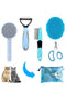 Grooming Brush Kit - 5pcs for Shedding & Matted Fur, Self-Cleaning with