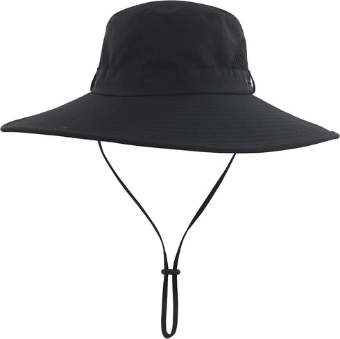 Muryobao Mens Waterproof Wide Brim Bucket Fishing Hat - UPF 50+ Mesh