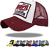 Vintage Embroidery Half Mesh Baseball Cap - Adjustable Unisex Washed Denim Trucker Sun Hat