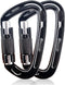 NewDoar 24KN Auto Locking Climbing Clips D-Shaped Heavy Duty for Camping, Hiking, Swing, Hammock, Black (2Pcs/24kn)