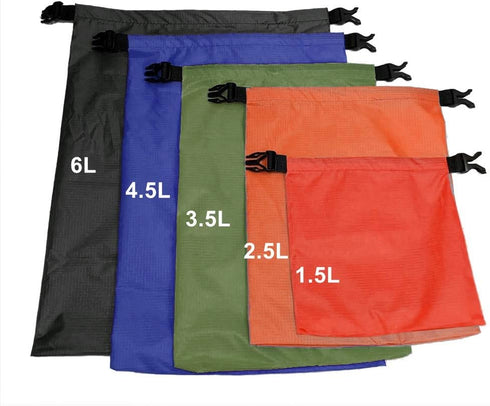 Pimoys 5-Pack Waterproof Dry Bag, Lightweight Outdoor Ripstop Roll Top Drybags for Rafting, Camping, Hiking