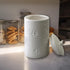 Dog Treat Container Airtight - 9"x5" Large Ceramic Dog Treat Jar for Kitchen Counter, White Dog Cookie Jar
