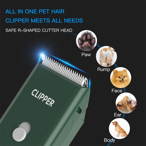 2-in-1 Professional Dog Grooming Kit - Low Noise, Waterproof, USB Rechargeable, Safe Ceramic Blade
