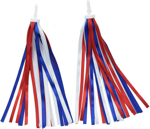 Patriotic Bike Streamers - Red White Blue Tassels for 4th of July Bicycle Decorations