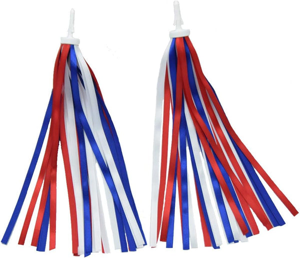Patriotic Bike Streamers - Red White Blue Tassels for 4th of July Bicycle Decorations