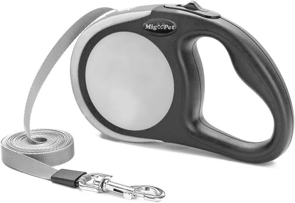 Heavy Duty Retractable Dog Leash 16ft, Strong Durable Walking Leash for Medium-Large Dogs up to 45/115 lbs, Grey