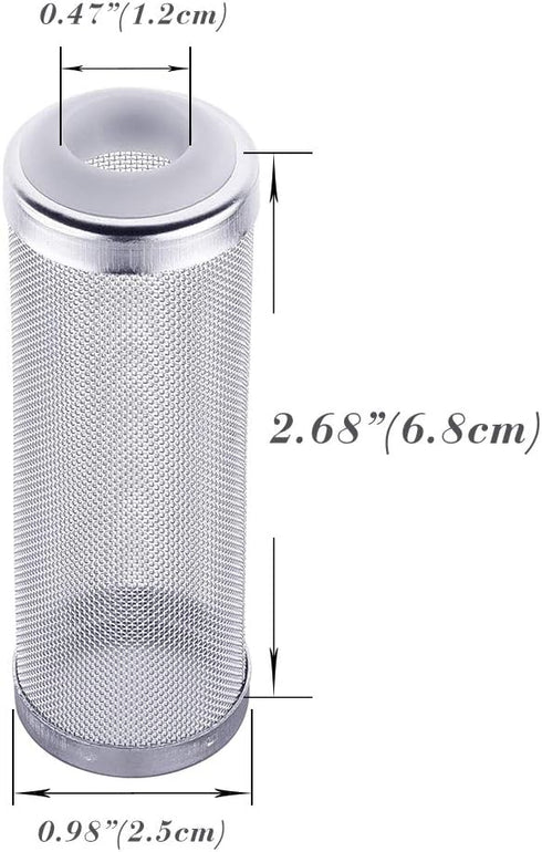 Quickun Stainless Steel Aquarium Flow Fish Filter Guard Net, 12mm Inlet Inflow Protect Basket Mesh, 2Pcs