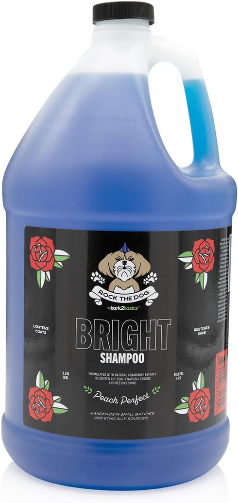 Bark2Basics Rock The Dog Brightening Pet Shampoo - 1 Gallon for Lightening and Whitens Fur, Concentrated