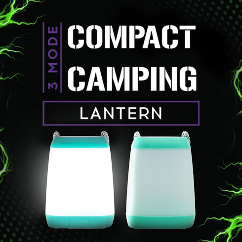 LitezAll Mini Lantern | Easy Pushbutton On/Off Camping Lantern | Energy Saving Battery Operated Lantern | Outdoor Lantern with Decorative Rope Handle, Batteries Included