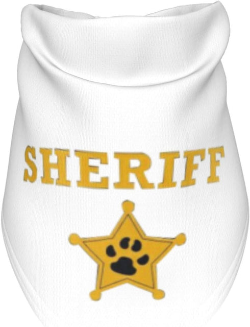 Costume Accessory Set Pet Dog Bandana: For Halloween Christmas Cosplay Role Play Party (Sheriff-White)