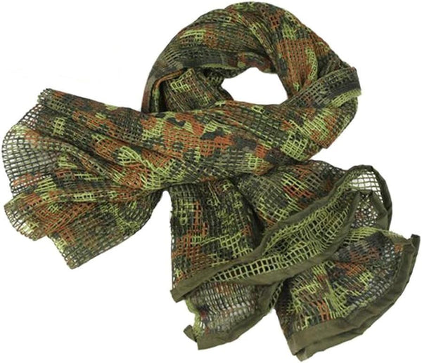 Tactical Mesh Net Scarf Sniper Veil for Hunting Photography, 180x80cm, Camouflage Color