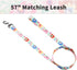Ihoming Puppy Collar and Leash Set for Daily Outdoor Walking, White Colorful Flowers Design for Extra Small Dogs Cats