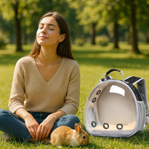 Backpack Bunny Carrier, Guinea Pig Carrier,Small Animal Carrier for Rabbit,Bearded Dragon, Lizard,Hamster,Kitten.