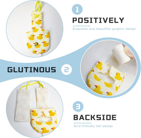4 Pcs Bird Diaper Parrot Nappy Reusable Flight Suit with Waterproof Inner for Parakeet Cockatiel Mini Macaw Budgie