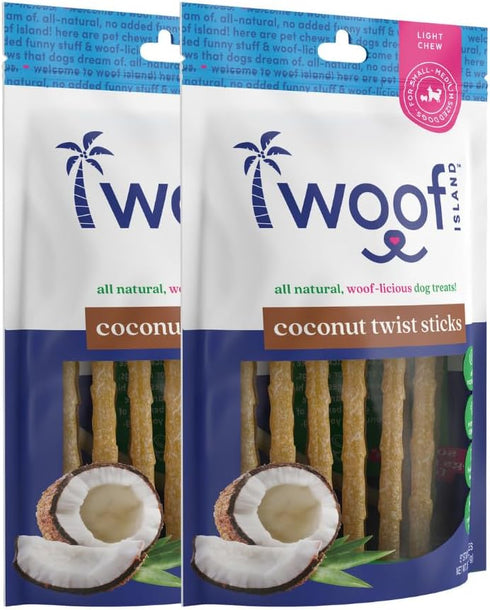 5" Coconut Dog Chews - Premium, All Natural, Healthy Puppy Treats & Vitamin Rich Rawhide Free Chews (2 Pack)