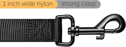 TUG 5 FT Heavy Duty Dog Leash with Padded Traffic Handle for Large & Medium Breed Dogs (Black)