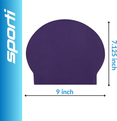 Sporti Kids Latex Swim Cap, Anti-Slip Ribbing, Easy to Wear, Height 7.125" Opening 9" Thin Rubber Bathing Cap