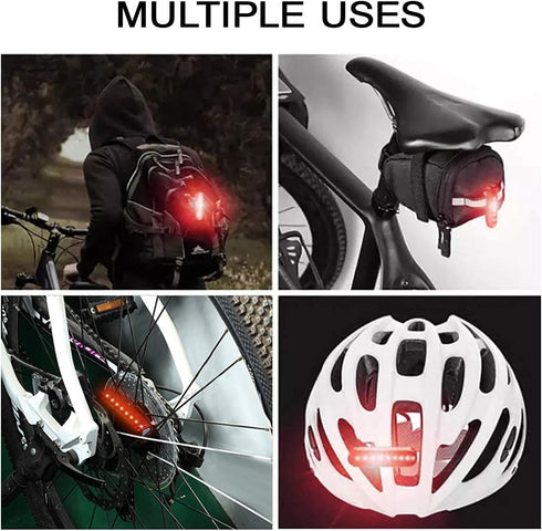 USB Rechargeable Bike Tail Light 2 Pack, Ultra Bright LED Rear Light, 50 Hours Runtime, 5 Light Modes, IPX5 Waterproof