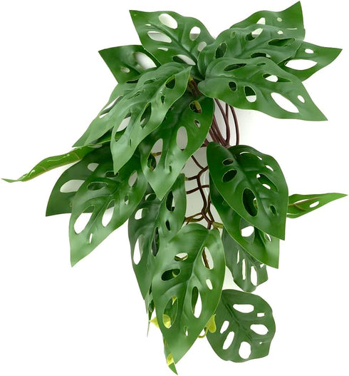 WOLEDOE Reptile Plants for Terrarium, Amphibian Habitat Decor Artificial Hanging Plants with Suction