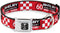 Dog Collar, Seatbelt Buckle Shelby 60th Anniversary Checker Red Black White, 16 to 23 Inches, 1.5 Inch Wide