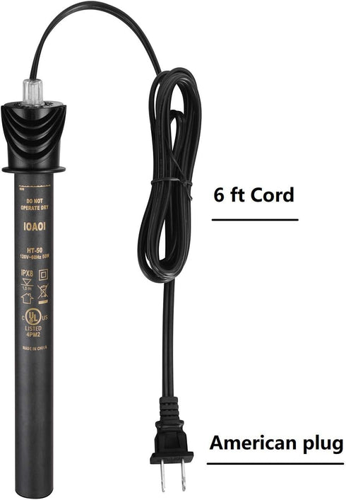 Aquarium Heater for Fish Tank 50W for up to 20 Gallons, Shatterproof for Marine and Fresh Water