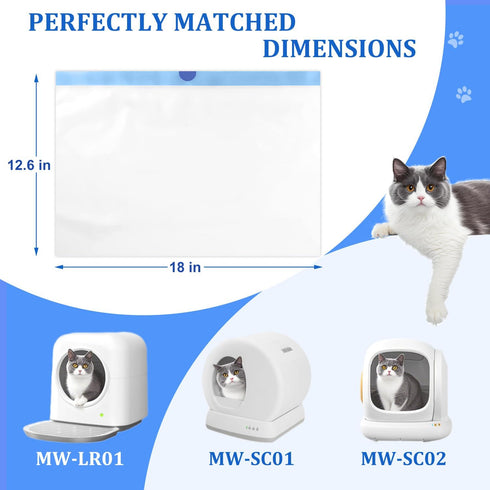 120 Pack, Design,6 Litte(18x12.6 inches Thicken Cat Litter Bags cat litter box liners, Leakproof Poop Bags & Waste Bags