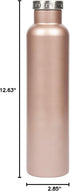 750ml/25 oz, Fifty/Fifty Wine Growler Water Bottle, Narrow Mouth, Seven Fifty, Rose Gold