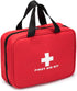 Red First Aid Bag, Empty Travel Rescue Pouch for Compact Survival Medicine, Green
