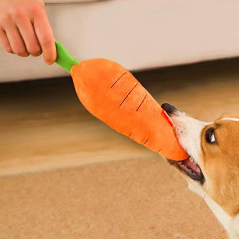 Tnyvm Pet Supplies Crinkle Dog Toy for Small, Medium, and Large Breeds, Cute Carrot with Soft Squeaker, Carrot Shape