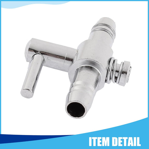 Single Way Air Valve Distributor for Aquarium Pump, Air Pump Control Valve (Silver Tone, 2pcs)