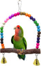 Honbay Wooden Bird Swing Perch Toy for Small Sized Parrots