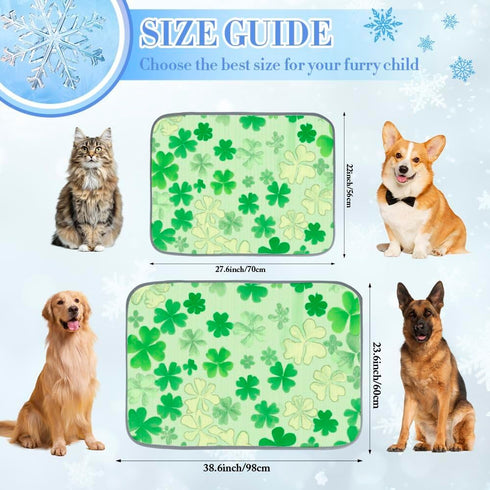 imiBBWQu Summer Summer 27" 22" Cooling Pad St Patrick Day Green Clovers Cooling Mat Washable Pad for Dog Bed Dog Bed