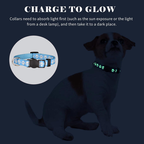 14 PCS Puppy Collars - Litter ID Collars Glow in The Dark Whelping Supplies, Soft Nylon Breakaway Colored Collars with