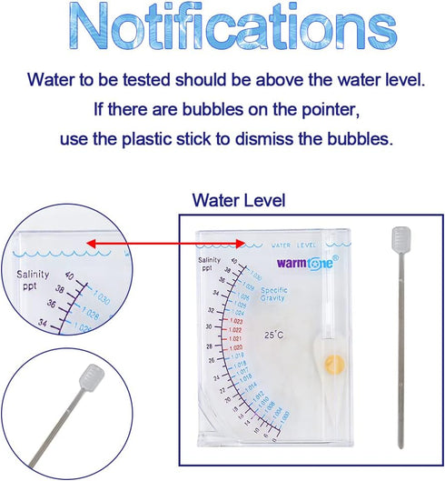 Abnaok Salinity Tester, Accurate Automatic Hydrometer for Sea Specific Gravity Test in Fish Tank