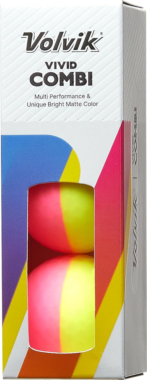 12 Pack Enhanced Visibility Volvik Vivid Combi Golf Balls