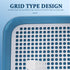 ULTECHNOVO Dog Potty Tray with Wall Post: Indoor Puppy Training Toilet Blue Plastic Mesh Grate, Pee Pad Holder for Male