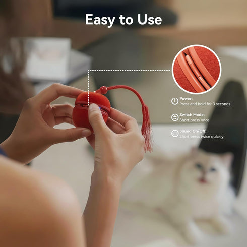 2 1 Duo2 Cheerble in Interactive Cat Toys for Indoor Cats - Wicked Ball Automatic Cat Toy, Dual Interchangeable Shells