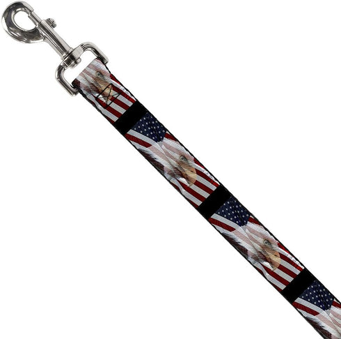 Buckle-Down Pet Leash - American Eagle Flags - 4 Feet Long - 1.5" Wide