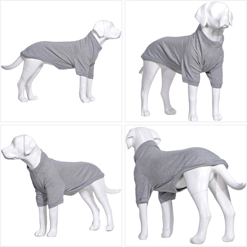 Lovelonglong Dog Pullover Sweatshirt for Small Medium Large Dogs, Gray XL, Autumn Winter T-Shirts