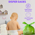 (500 (500 Baby Diaper Bag Disposable Biodegradable Unscented Easy Tie Handles Bags) Made w/EPI Additive Bulk Diaper