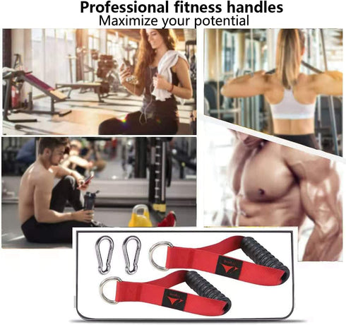 Heavy Duty Gym Exercise Handles Attachment for Cable Machine, Resistance Band, Pulley System Home Fitness Equipment