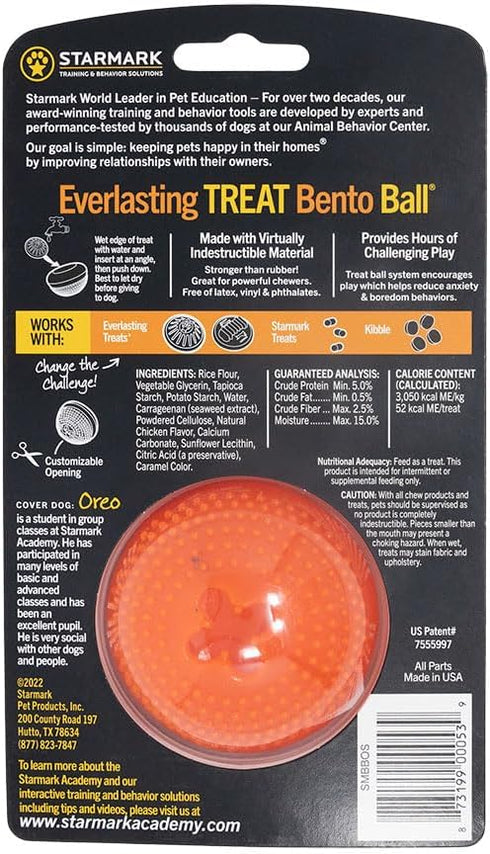Starmark Everlasting Treat Bento Ball - Tough Dog Chew Toy, Small