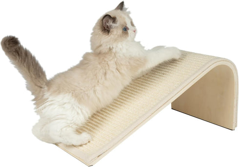 Best Pet Supplies Catify Sloped Sisal Scratchers, Heavy Duty Climbing Ramp for Indoor Cats - Cream