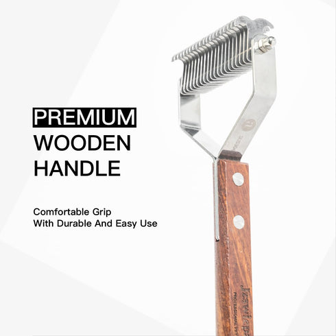 Jzswiepa 2 20-Blades Pet Dematting Rake with Sided Professional Pet Grooming Rake for Dogs and Cats Deshedding Detangle