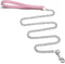 Dog Leash, Metal Pet Leash with Comfortable PU Leather Handle for Small and Medium Dogs, 4 FT (Pink)